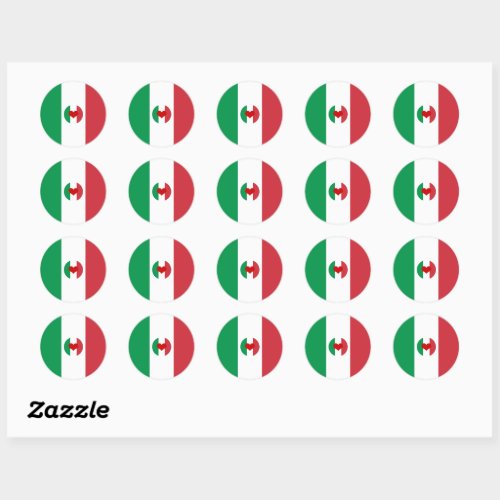 Italian flag with red heart _ fashionsports fans classic round sticker