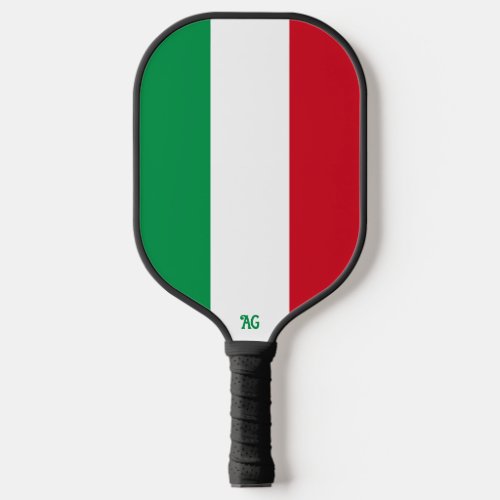 Italian Flag with Your Initials  Pickleball Paddle