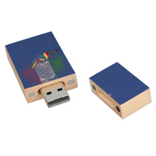 Italian flag wood flash drive