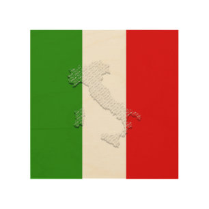 Italian flag wood wall art