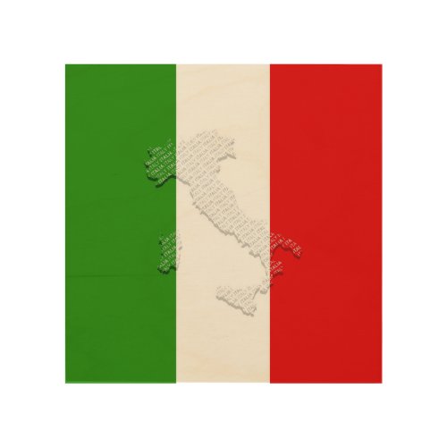 Italian flag wood wall art