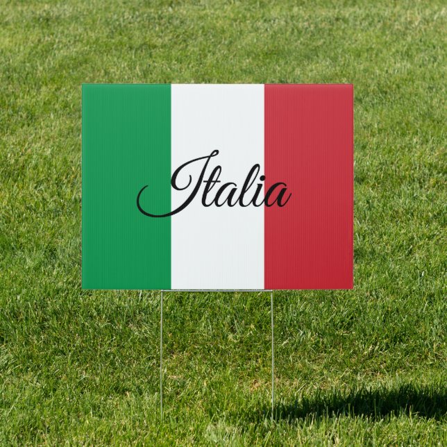 Italian Flag Yard Sign, Italia, Italy outdoor sing Sign (Insitu)