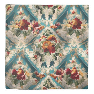Italian Floral Damask Whimsical Pattern Duvet Cover