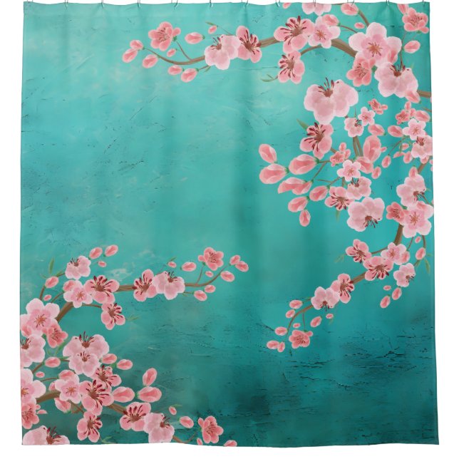 Italian Floral Elegance Shower Curtain (Front)