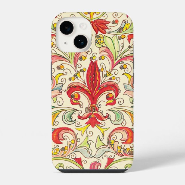 Italian Florentine Fleur de Lis Pattern Iphone Case (Back)