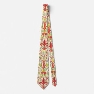 Italian Florentine Fleur de Lis Pattern Neck Tie