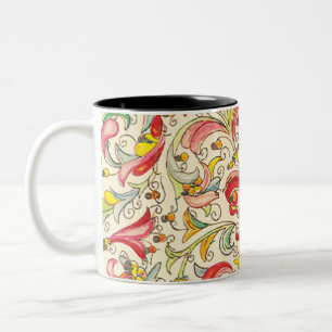 Italian Florentine Fleur de Lis Pattern Two-Tone Coffee Mug