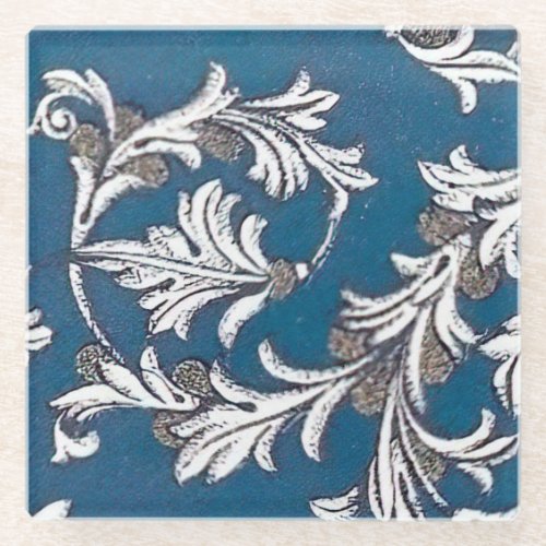 Italian Florentine Flourishes Pattern Glass Coaster