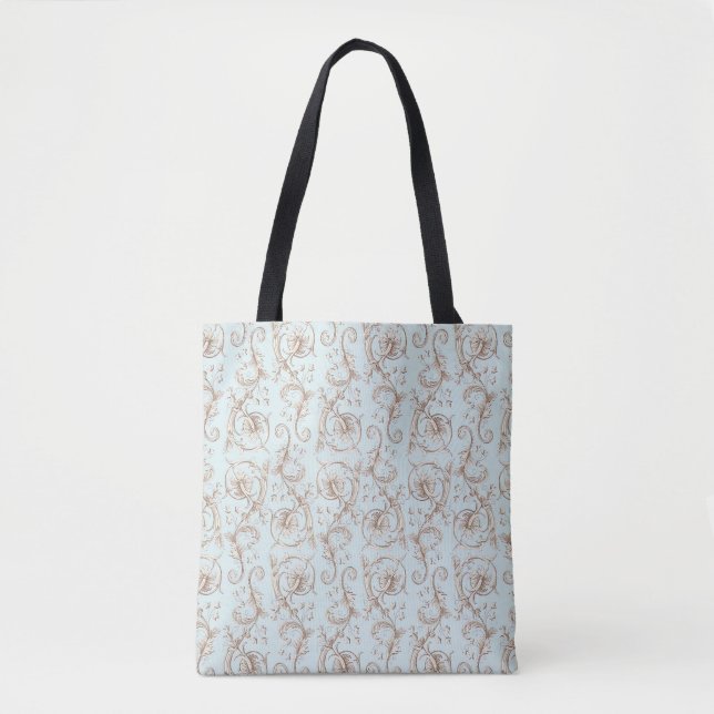 Italian Florentine Flourishes Pattern Tote Bag (Front)