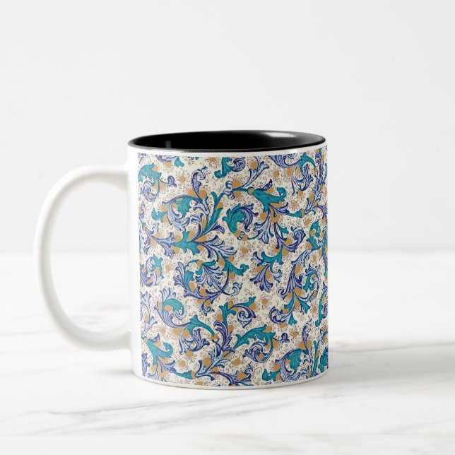 Italian Florentine Flourishes Two-Tone Coffee Mug (Left)