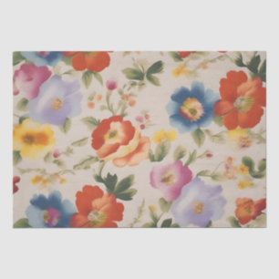 Italian Flower Print Decoupage /  Tissue Paper