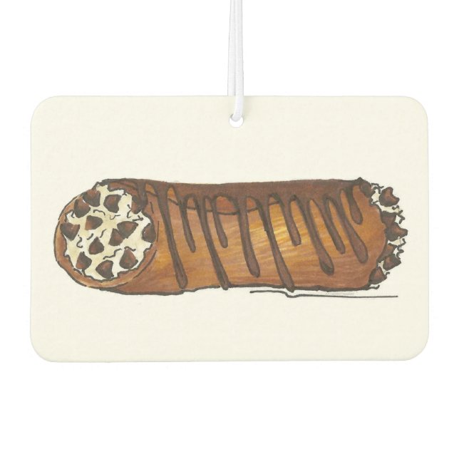 Italian Food Bakery Pastry Chocolate Chip Cannoli Air Freshener (Front)