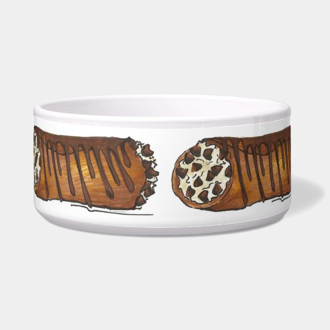 Italian Food Bakery Pastry Chocolate Chip Cannoli Bowl (Front)