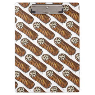 Italian Food Bakery Pastry Chocolate Chip Cannoli Clipboard