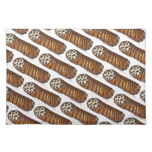 Italian Food Bakery Pastry Chocolate Chip Cannoli Cloth Placemat