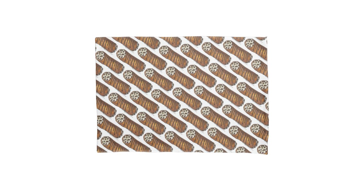 Italian Food Bakery Pastry Chocolate Chip Cannoli Pillow Case | Zazzle