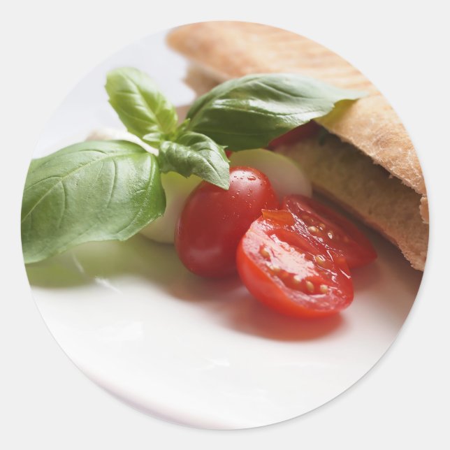 Italian food classic round sticker (Front)
