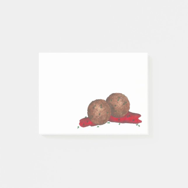Italian Food Cooking Meatballs Marinara Post Its Post-it Notes (Front)