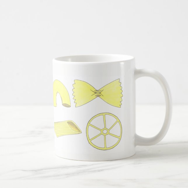 Italian Food Cooking Pasta Shapes Macaroni Penne Coffee Mug (Right)
