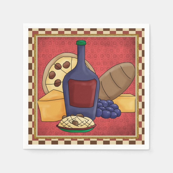 Italian Food fun paper napkins