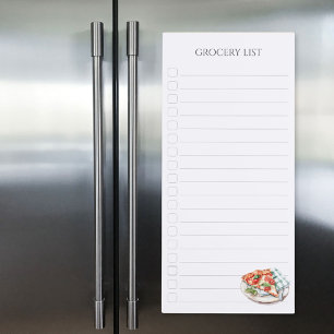 Italian Food Grocery Shopping Check List Magnetic Notepad