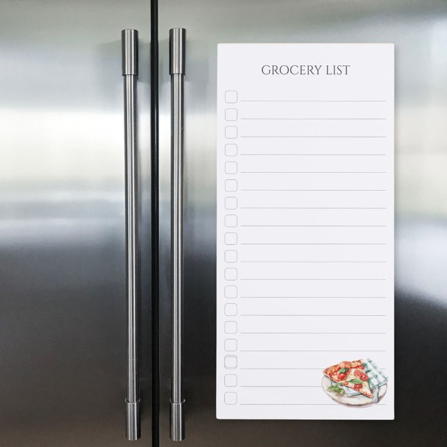 Italian Food Grocery Shopping Check List Magnetic Notepad (In situ)