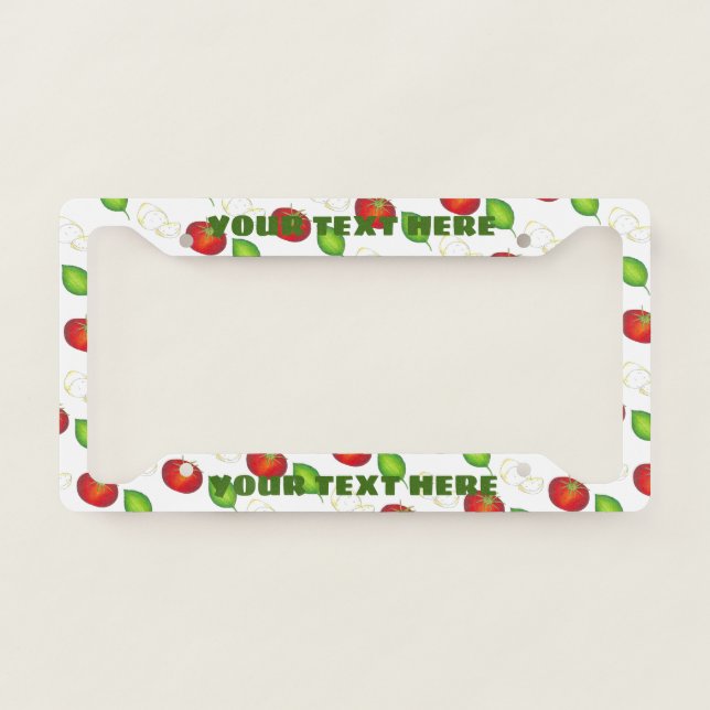 Italian Food Ingredients Mozzarella Tomato Basil License Plate Frame (Front)