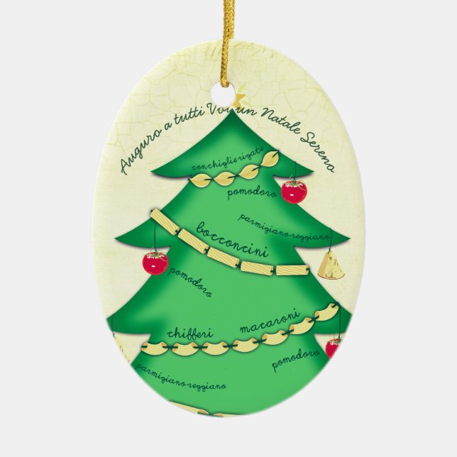Italian food pasta culinary Christmas ornament (Front)