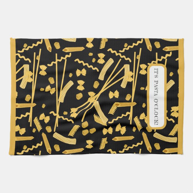 Italian food, pasta pattern kitchen towel (Horizontal)