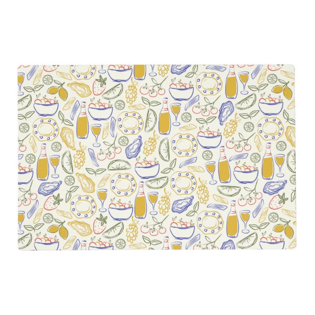 Italian Food Pattern  Placemat (Front)
