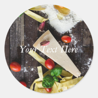 Italian Food Personalize Text Classic Round Sticker