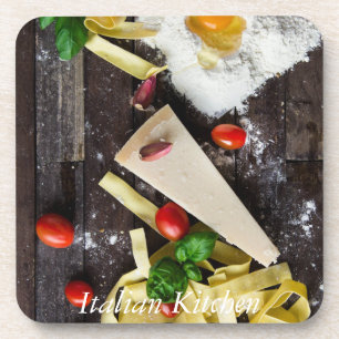 Italian Food Personalize Text Drink Coaster