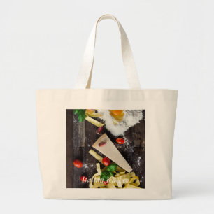 Italian Food Personalize Text Large Tote Bag