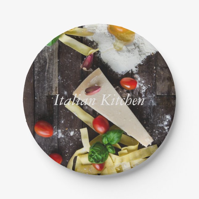 Italian Food Personalize Text Paper Plates (Front)