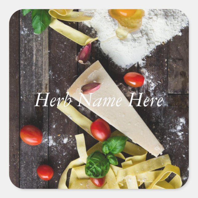 Italian Food Personalize Text Square Sticker (Front)
