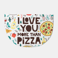 Italian food, pizza love lettering.