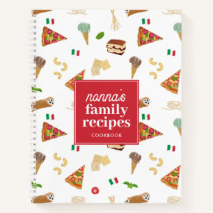 Italian Food Pizza Pasta Family Nonna Recipe Notebook