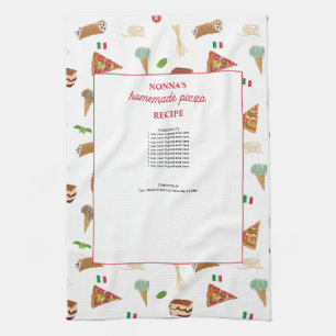 Italian Food Pizza Pasta Tiramisu Nonna Recipes Kitchen Towel