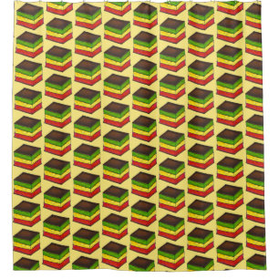 Italian Food Rainbow Tricolor Seven Layer Cookies Shower Curtain
