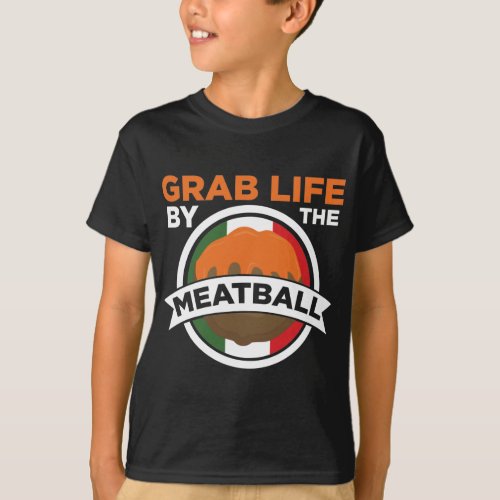 Italian Food Spaghetti Meatball Pasta Italy Flag T_Shirt
