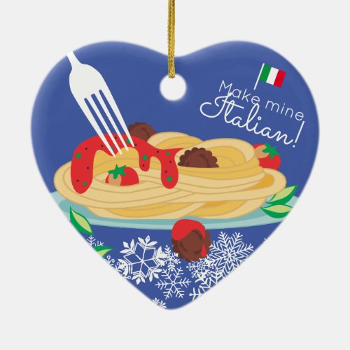 Italian food spaghetti pasta Christmas ornament