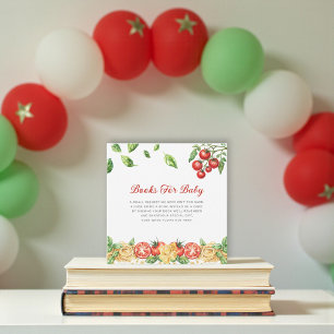 Italian Food Theme Baby Shower Books for Baby Enclosure Card