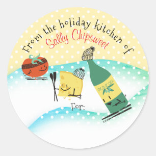 Italian food tomato sauce homemade Christmas Classic Round Sticker