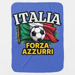 Italian Football Passion – Forza Azzurri Flag Baby Blanket