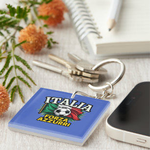 Italian Football Passion – Forza Azzurri Flag Keychain