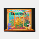 Benvenuto Welcome in Italian Flag Colors Doormat