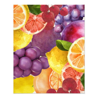 Italian Fruit Kitchen Print | Watercolor Citrus 