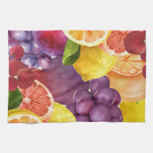 Italian Fruit Kitchen Print Watercolor Citrus Towel