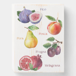 Italian Fruits wall art - Italian kitchen art Wooden Box Sign