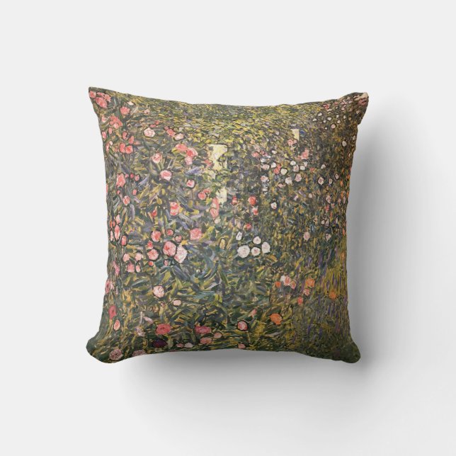 Italian Garden By Gustav Klimt Throw Pillow (Front)